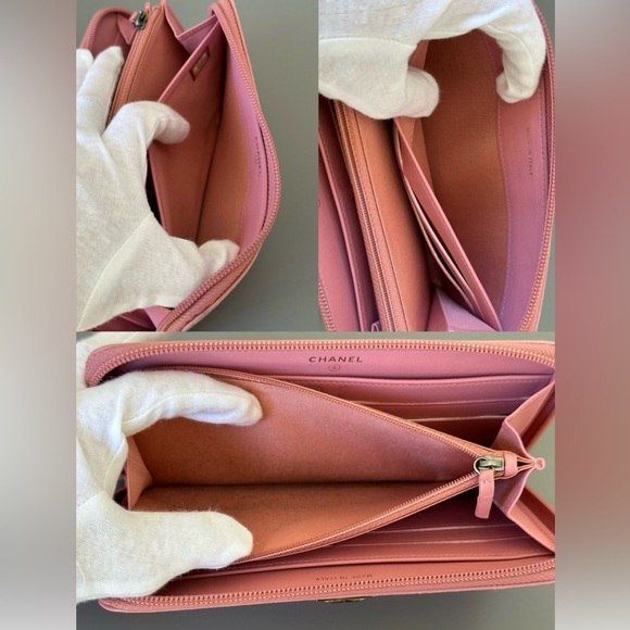 Chanel Quilted Lambskin Pink Boy Zippy Wallet - Picture 4 of 16